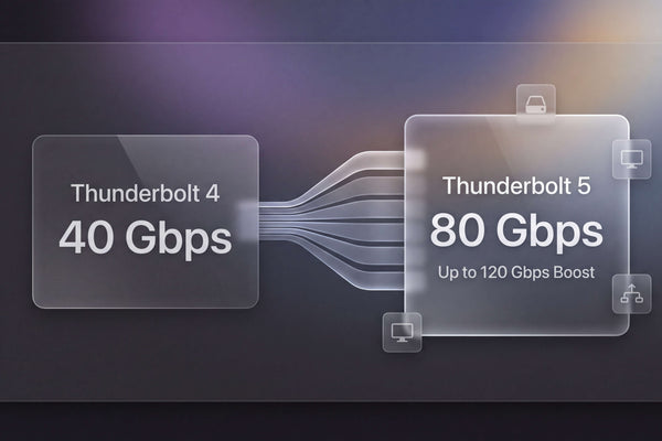 Thunderbolt 5 frente a 4 (2026): velocidad, especificaciones y ¿merece la pena?