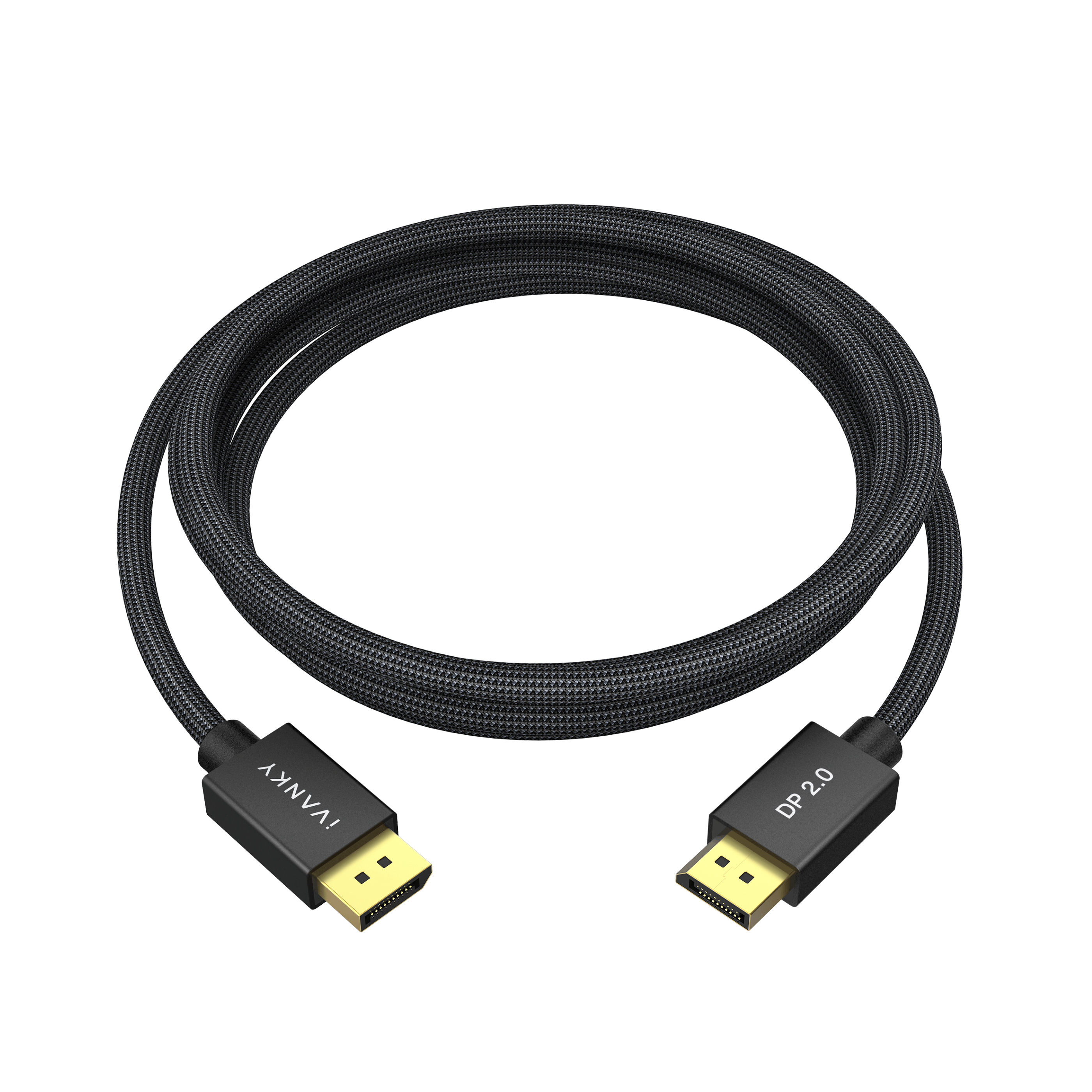 QVS DisplayPort 2.0 UltraHD 16K Cable with Latches 6 ft - Black