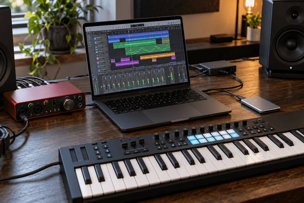 Mac Music Production Setup: Audio, MIDI & SSD Connections