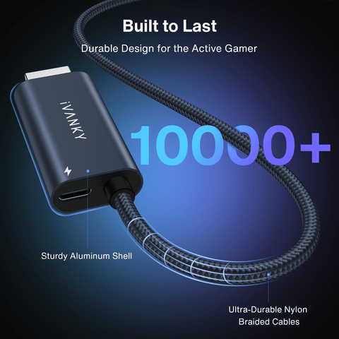 iVANKY Gaming Adapter Cable: Durable Design, Built to Last for Active Gamers