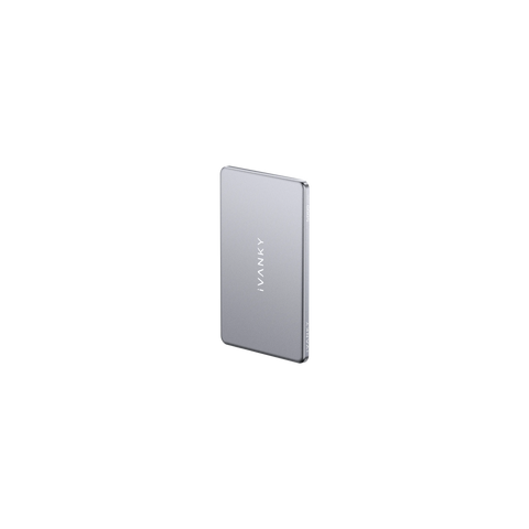 iVANKY power bank magnetico ultrasottile per iPhone, un caricabatterie wireless compatto progettato per agganciarsi magneticamente e ricaricare l'iPhone mentre sei in movimento.