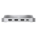 iVANKY FusionDock 3 Mac mini M4 ドック、前面ビュー（USB 10Gbps および USB 2.0 ポート表示）、Mac mini 用のコンパクトなデスクトップドッキングステーションとして設計